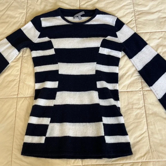 Neiman Marcus Black and White Striped Sweater - Picture 6 of 6